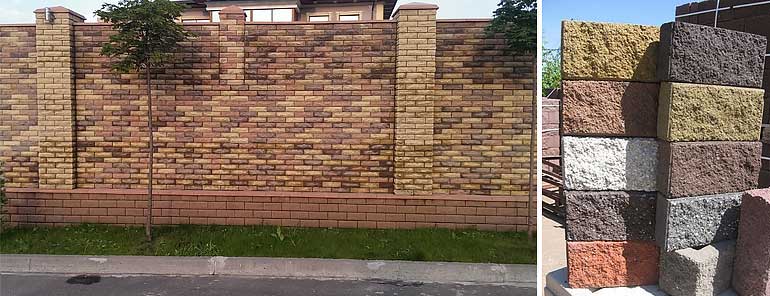 Шлакоблок блок декоративный облицовочный колотый рваный цветной в Харькове - компания «Master Zabor»